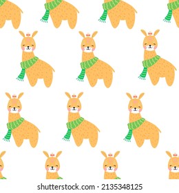 vector seamless pattern with cute cartoon animals