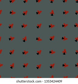 Vector seamless pattern with cute hearts. 