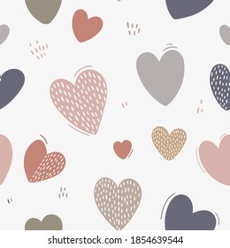 Vector seamless pattern of cute hearts. Decorative wallpaper. Background for Valentine's day