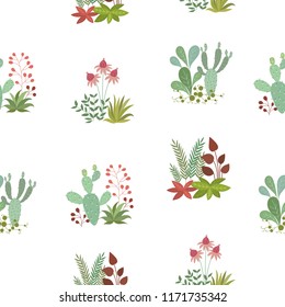 Vector seamless pattern with cute house plants. Gardening. Valentine's day, anniversary, save the date, baby shower, birthday
