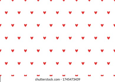 Vector seamless pattern with cute little hearts. Design for fabric, wrapping, stationery, wallpaper, textile
