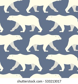 Vector seamless pattern with cute polar bears. Beautiful nordic design elements, perfect for prints and patterns. 