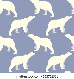 Vector seamless pattern with cute polar bears. Beautiful nordic design elements, perfect for prints and patterns.