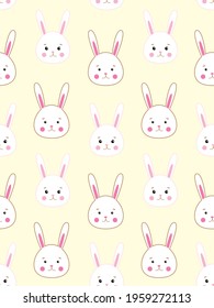 vector seamless pattern with cute rabbit. Vector seamless wallpaper, drawing for a children's room with rabbits.
