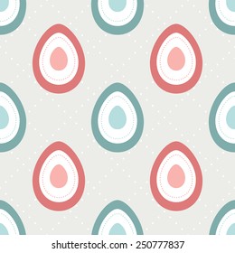 Vector seamless pattern with cute retro icons for Easter design. Easter background.