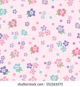 Vector seamless pattern. Cute pattern in small flower. Floral background.