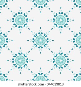 Vector seamless pattern with cute snowflakes. Winter background.