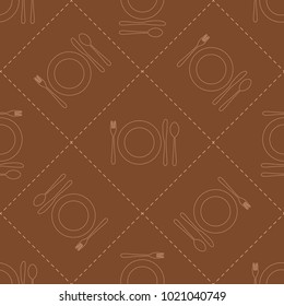 Vector seamless pattern with cutlery.