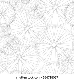 Vector seamless pattern with cycle wheels.