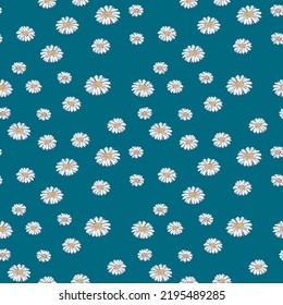 Vector seamless pattern with daisies 