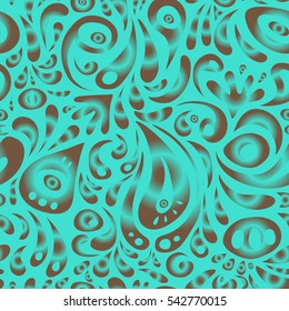 Vector seamless pattern. Seamless damask pattern, brown and blue classic wallpaper. Ornamental border.
