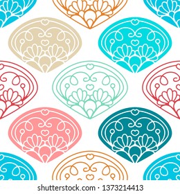 Vector seamless pattern. Damask texture, modern fashion, and floral ornament. Minimalistic style background. Abstract design for fabric, textile, wallpaper, paper 