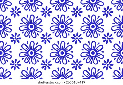 Padrão sem emenda do vetor, peças de damasco. Ornamento vintage azul.
