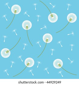 Vector seamless pattern with dandelion