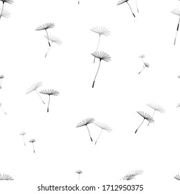 Vector seamless pattern. Dandelion isolated on a white background. Vector graphics.