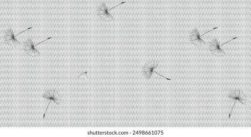 Vector seamless pattern. Dandelion isolated on a white background. Vector graphics.
