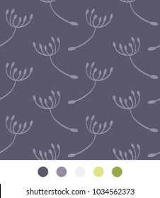 Vector seamless pattern of dandelion seed. Editable color combination. Ready color scheme