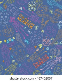 
vector seamless pattern to the day of the dead in Mexico . Halloween Festival in the fall . Holiday clowns , scary masks  El dia de los muertos