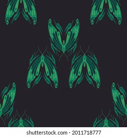 Vector seamless pattern with decorative butterflies
