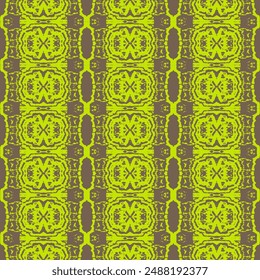 Vector seamless pattern with decorative climbing flowers. 70s retro vintage pattern background