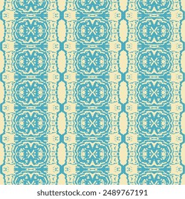Vector seamless pattern with decorative climbing flowers. 70s retro vintage pattern background
