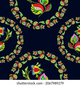 Vector. Seamless pattern. Decorative composition. Pattern in ethnic style. Floral composition. Use printed materials, signs, items, websites, posters, postcards.