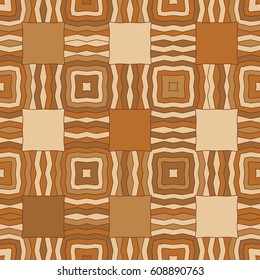Vector seamless pattern. Decorative design template. Creative background in brown colors.