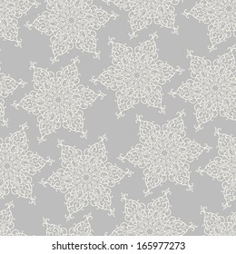 Vector seamless pattern with decorative doodle ornamental stars