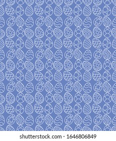 Vector seamless pattern with decorative eggs.Easter holiday. Background colorful template for website, print on fabric, gift wrap and wallpaper