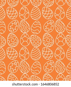 Vector seamless pattern with decorative eggs.Easter holiday. Background colorful template for website, print on fabric, gift wrap and wallpaper