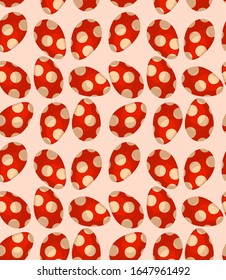 Vector seamless pattern with decorative eggs.Easter holiday. Background colorful template for website, print on fabric, gift wrap and wallpaper