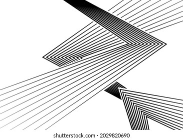 Vector seamless pattern. Decorative element, design template with striped black white diagonal inclined line. Background, texture with optical illusion. Futuristic decoration for card textile parquet
