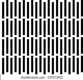 Vector seamless pattern. Decorative element, design template with diagonal striped black and white lines. Background, texture with mechanical geometry. Structural industrial tiles for lattice, grille