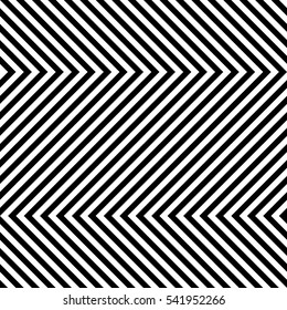 Vector seamless pattern. Decorative element, design template with striped black and white diagonal inclined lines. Background, texture with optical illusion effect. Dynamic tiles in op art style.