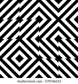 Vector seamless pattern. Decorative element, design template with striped black white diagonal inclined lines. Background, texture with figurative geometry. Moving tiles for card web tile app cover