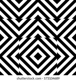 Vector seamless pattern. Decorative element, design template with striped black white diagonal inclined lines. Background, texture with figurative geometry. Moving tiles for card web tile app cover