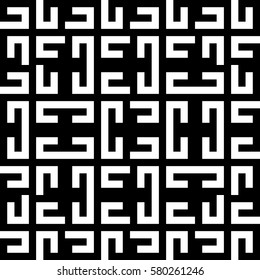 Vector seamless pattern. Decorative element, design template with ethnic black white motifs. Background, texture with traditional handicraft. Fabric tracery swatch for cloth, jersey, plaid, tapestry.