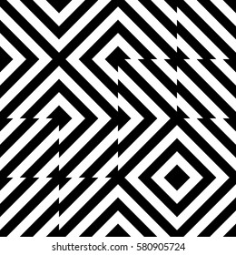 Vector seamless pattern. Decorative element, design template with striped black white diagonal inclined lines. Background, texture with figurative geometry. Moving tiles for card web tile app cover