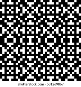 Vector seamless pattern. Decorative element, design template with ethnic black white motifs. Background, texture with traditional handicraft. Fabric tracery swatch for cloth, jersey, plaid, tapestry.