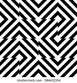 Vector seamless pattern. Decorative element, design template with striped black white diagonal inclined lines. Background, texture with figurative geometry. Moving tiles for card web tile app cover