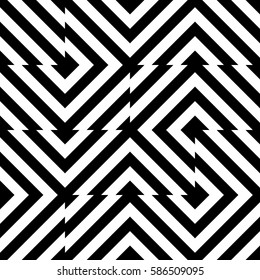 Vector seamless pattern. Decorative element, design template with striped black white diagonal inclined lines. Background, texture with figurative geometry. Moving tiles for card web tile app cover