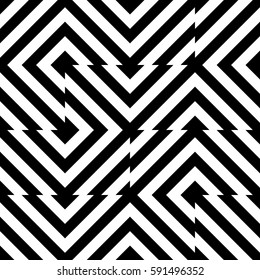Vector seamless pattern. Decorative element, design template with striped black white diagonal inclined lines. Background, texture with figurative geometry. Moving tiles for card web tile app cover