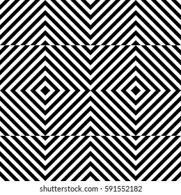 Vector seamless pattern. Decorative element, design template with striped black white diagonal inclined lines. Background, texture with figurative geometry. Dynamic tiles for card, app, web cover.