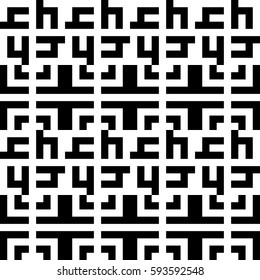 Vector seamless pattern. Decorative element, design template with ethnic black white motifs. Background, texture with folk handiwork. Fabric textile swatch, design for cloth, jersey, plaid, tapestry.