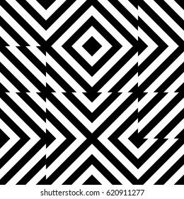 Vector seamless pattern. Decorative element, design template with striped black white diagonal inclined lines. Background, texture with figurative geometry. Moving tiles for card web tile app cover