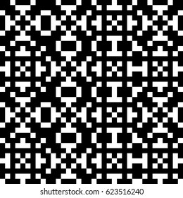 Vector seamless pattern. Decorative element, design template with ethnic black white motifs. Background, texture with traditional handicraft. Fabric tracery swatch for cloth, jersey, plaid, tapestry.