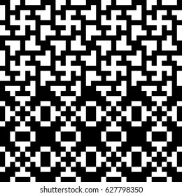 Vector seamless pattern. Decorative element, design template with black white swastika, ethnic symbol of sun, peace. Background, texture with traditional handicraft. Fabric textile tracery swatch.