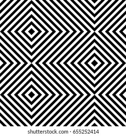 Vector seamless pattern. Decorative element, design template with striped black white diagonal inclined lines. Background, texture with figurative geometry. Dynamic tiles for card, app, web cover.