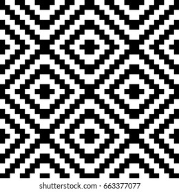 Vector seamless pattern. Decorative element, design template with black white diagonal zigzag line. Background, optical art texture with knitted woolen handicraft. Fabric, textile, tracery, swatch.
