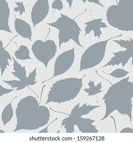 Vector seamless pattern with decorative falling leaves. Endless background